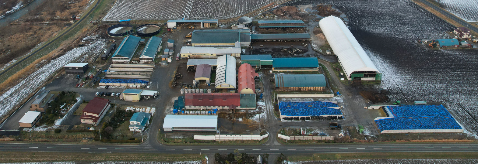 龍田牧場空撮